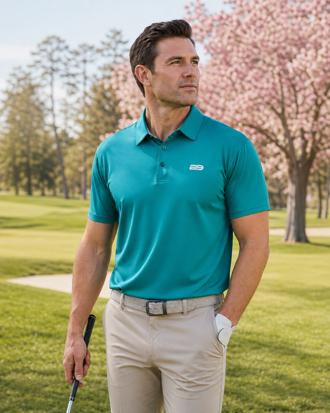 Augusta Green Performance Polo